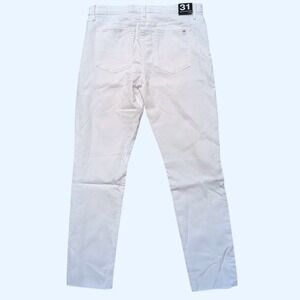 Joe's Jeans 31 NWT White Denim High Rise Skinny Ankle Frayed Hems Stretch NEW